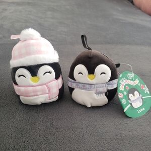 Squishmallows Ornaments Christmas 2023 2022 bundle of 2 Luna the Penguin